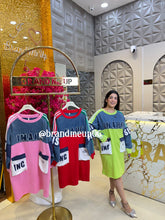 DENIM FULL SLEEVES DRESS WITH POCKET (PRM-757)